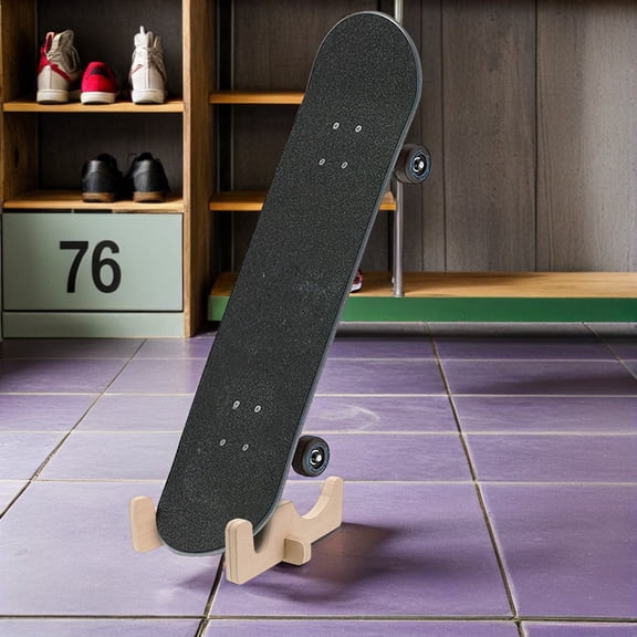 HONMEET 1Set Khaki Wooden Surfboard Rack Floor Stand for Display Snowboard and Skateboard