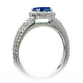 thumbnail image 3 of 2 Carat Vintage Halo Sapphire and Diamond Engagement Ring on 10k White Gold, 3 of 4