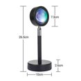thumbnail image 2 of Lámpara de proyección de puesta de sol, luz LED de noche giratoria, lámpara de ambiente de pie, lámpara USB para selfies para sala de estar y dormitorio, 2 of 5