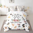 thumbnail image 2 of Manfei Dachshund Corgi Dogs Bedding Comforter Set 7-Piece,Pet Lovers King Bedding Sets,Rustic Flower Floral Bed Sheets For Teens,Luxury Bedroom Decor,Reversible, 2 of 8