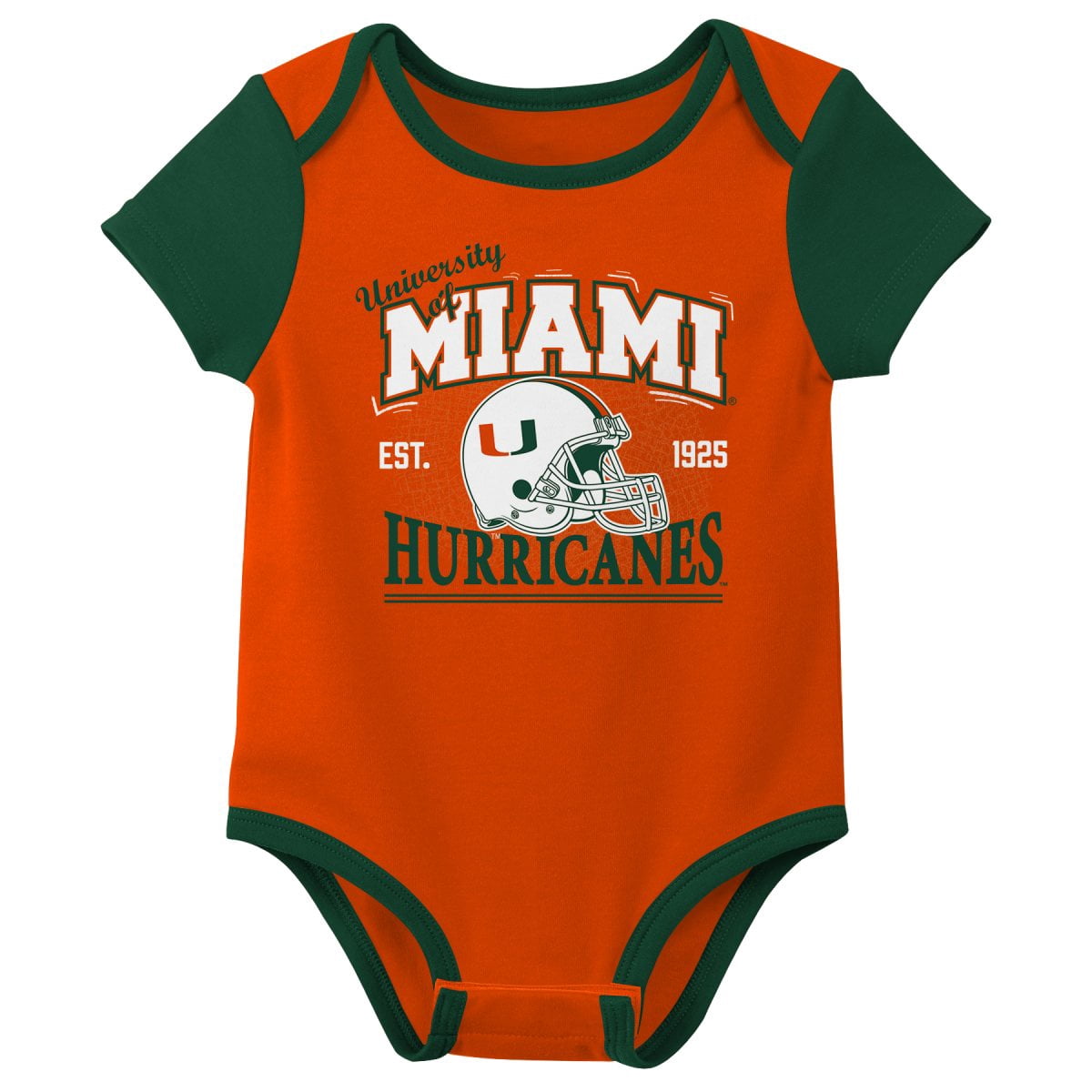 NCAA Miami Hurricanes Infant & Toddler Onesies, 3-Pack
