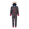 thumbnail image 2 of Hirigin Family Matching Christmas Jumpsuit Deer Pajamas Candy Cane Print Holiday Pajamas Sleepwear Dad Mom Kids PJs, 2 of 8