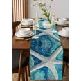 thumbnail image 2 of Hokiten Table Runners 72 Inches Long Dress Scarves, Teal Coastal Starfish Farmhouse Kitchen/Dining Table Runner, Coffee Tablerunners, Summer Watercolor Ocean 13x72 Inch, 2 of 7