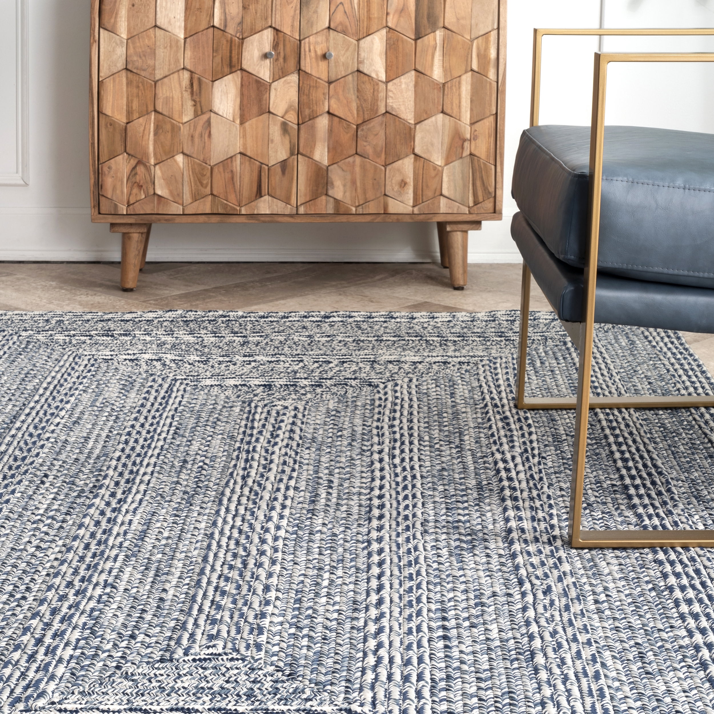 nuLOOM Rowan Braided Texture Indoor/Outdoor Area Rug, 2' 6" x 8', Blue