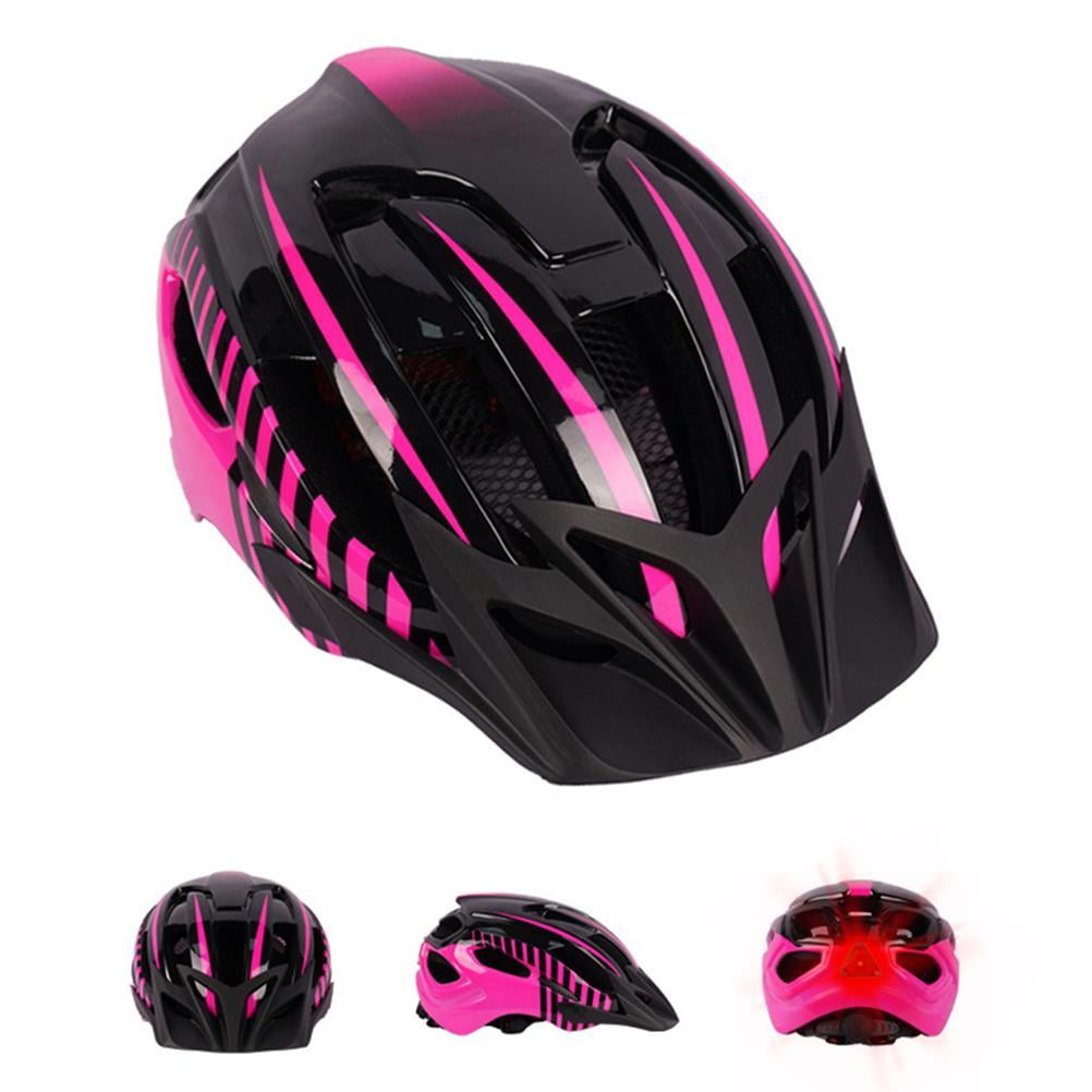 Bicycle Helmet with Safety LED Light Adjustable Mountain Road Cycle