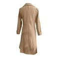 thumbnail image 3 of Women's Elegant Business Wool Coat Double Breasted Winter Long Trench Coats 2025 Trendy Long Sleeve Outerwear, 3 of 8