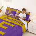 thumbnail image 3 of jejeloiu Purple Gold Football City Queen Sheet Sets For Boys,Kids Ball Gaming Bed Set,4pcs, 3 of 6