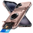 thumbnail image 3 of Elegant Choise Case with Flip Card Slot and Kickstand for iPhone 16 Pro Max/16 Pro/16 Plus/16 Heavy Duty Rugged Phone Cover, Pink, 3 of 13