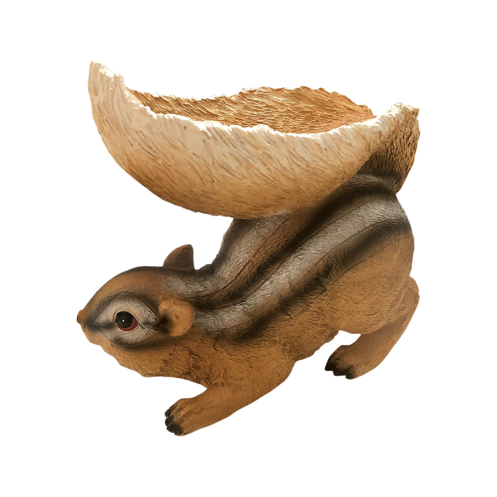 Gyedtr Resin Chipmunk Garden Bird Feeder Ornament，|Gifts & Decor Woodland Brown Outdoor Birdfeeder- Outdoor Woodland Decor - Easy to Clean, 8.5" x 4.7" x 7.9"
