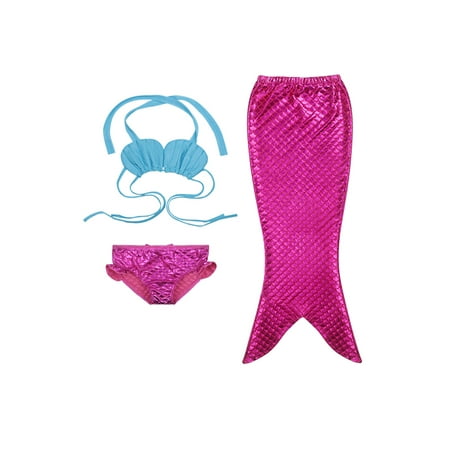 

EYIIYE 3Pcs Toddler Baby Girls Chic Mermaid Tail Swimsuit Bikini Set 3-9 Years