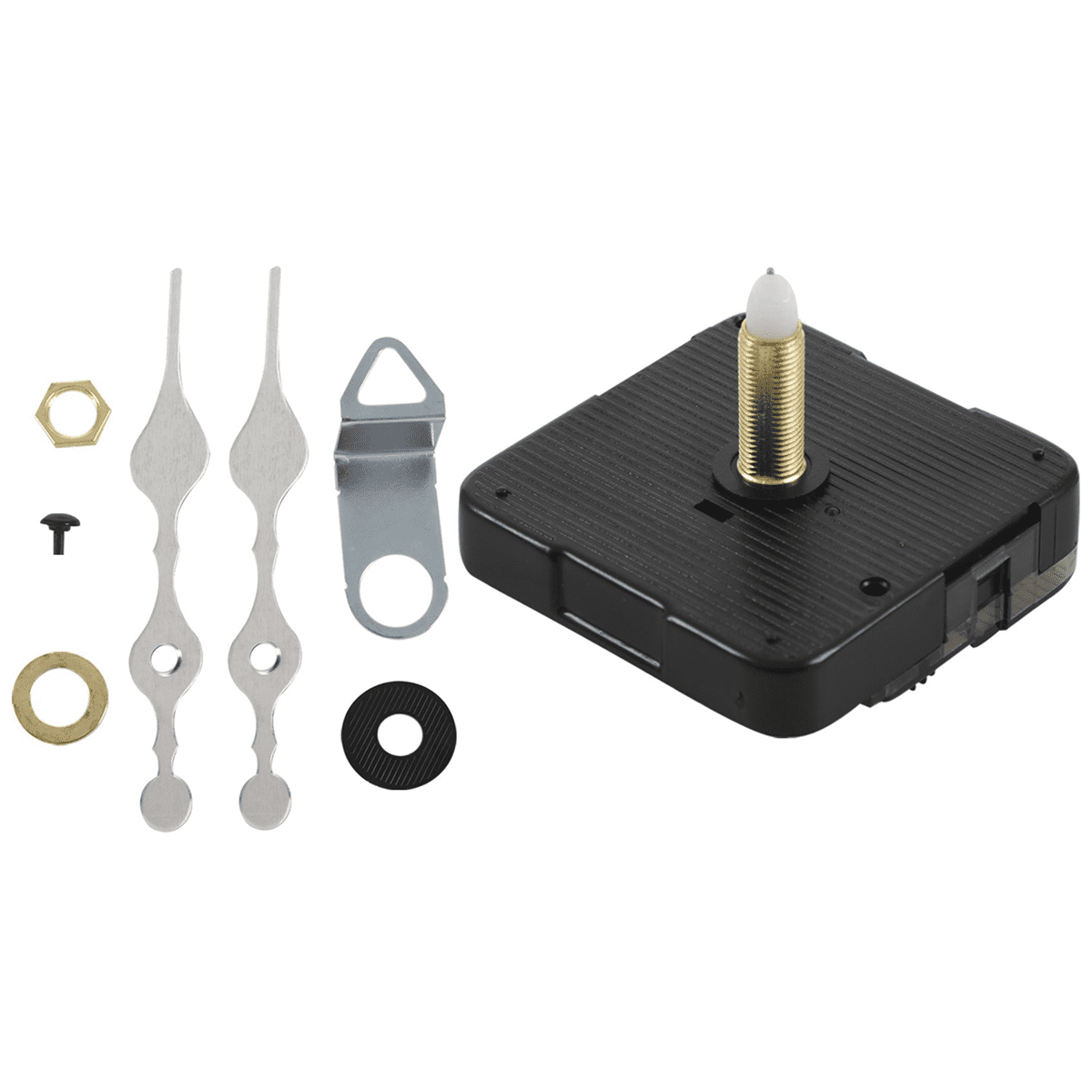 10X Long Spindle Clock Mechanism Movement, 3/ 5 Inch Maximum Dial Thickness, 1-1/ 10 Total Shaft Length