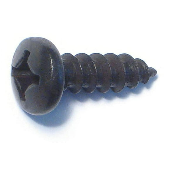#12 x 3/4" Black Steel Phillips Pan Head Sheet Metal Screws (12 pcs.)