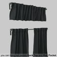 thumbnail image 4 of 3S Brother's Solid Linen Look Curtains Drapes Kitchen Valance Set of 3 Hanging Rod Pocket Window Valance Treatments Decorative Valances Tiers Café Curtains (Anthracite 50"x14"Valance - 24"x30"Tiers), 4 of 6