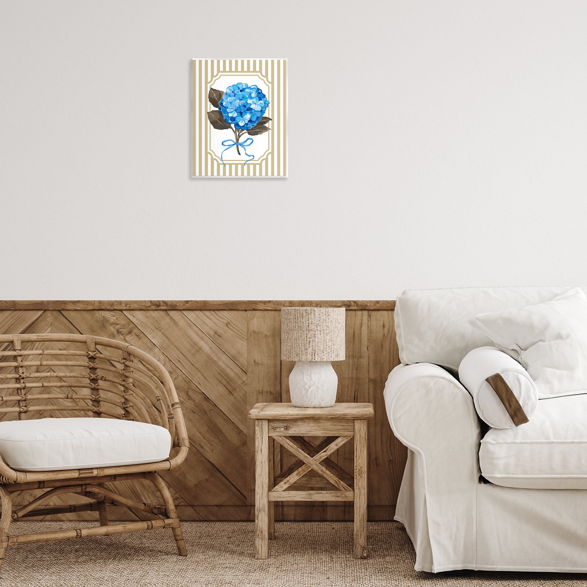 Hydrangea Bundle with Bow Wall Plaque Art, design by Adonna Ebrahimi