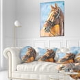 thumbnail image 3 of Designart Brown Horse with Bridle - Abstract Throw Pillow - 12x20, 3 of 5