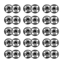 Uxcell 50 Sets Sew-on Snap Buttons, 10 mm Metal Invisible Press Studs Buttons, Brass Sewing Snap Fasteners for Fabric Clothing DIY Crafts (Light Black)