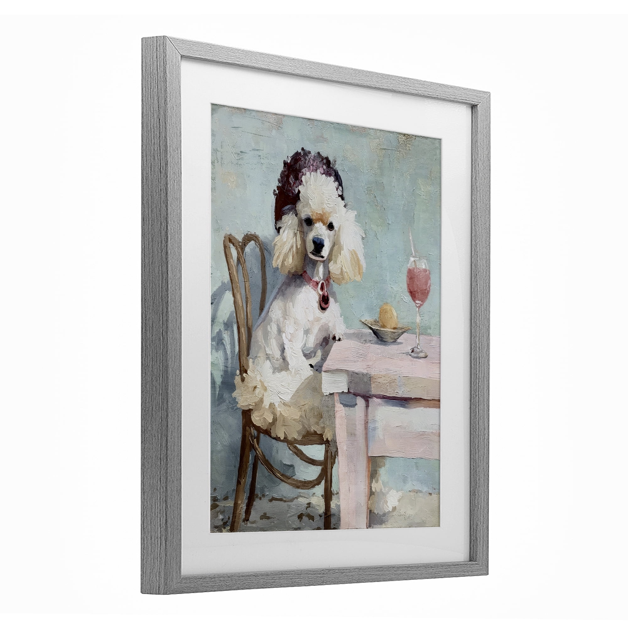 Stupell Industries Ladies Who Lunch Poodle Gray Framed Print Under Glass, design by Annabelle Hall
