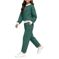 thumbnail image 3 of Txenfivo Girls Clothes 2 Pieces Outfits, Crew Neck Pullover Sweatshirt and Wide Leg Straight Pants, 5-14, 3 of 6