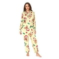 thumbnail image 4 of Adult Christmas Onesie Holly Leave Christmas Bear Pattern Zipper One-Piece Pajamas Unisex with Pockets, 4 of 6
