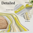 thumbnail image 2 of Yellow Gray Stripes Pillow Covers, Linen Long Throw Pillow Case, Watercolor Modern Abstract Minimalist Holiday Pillow Protector Decorative Cushion Cover for Living Room/Bedroom 12" x 20", 2 of 8