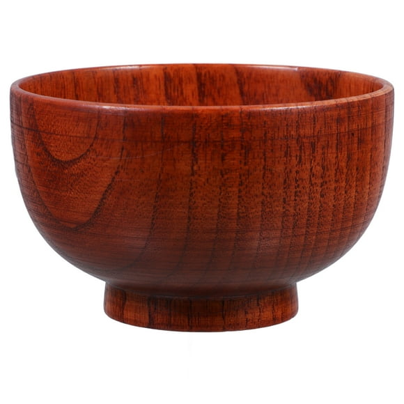 1pc 9X6.5CM Practical Wood Salad Bowl Creative Thicken Fruits Bowl Round Bowl