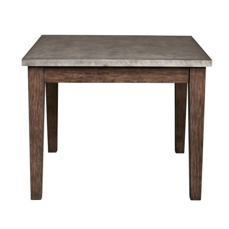 - Vintage Industrial Style Metal Wrapped Dining Table in Distressed Chocolate