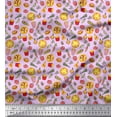 thumbnail image 1 of Soimoi Modal Satin Fabric Vegetable,Burger & Pizza Food Print Fabric by The Yard 42 Inch Wide, 1 of 1
