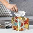 thumbnail image 5 of Goofa Fall Maple Leaves Tissue Box Cover PVC Leather Tissue Holder Square Facial Tissue Case Facial Paper Organizer Dispenser for Bathroom, Vanity Countertop, 5 of 8
