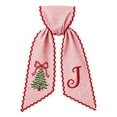thumbnail image 2 of Byndra Striped Fabric Decorative Sash, Embroidered Christmas Tree Personalized Monogram, Holiday Wreath Bow for Front Door Gift Home Festive Decoration, 2 of 7