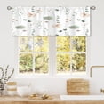 thumbnail image 3 of Green Teal Floral Curtain Valance for Window Treatments Watercolor Flower Boho Kitchen Treatment Minimalist Leaf Botanical Window Drapes for Bathroom Bedroom Living Room 1 Panel (52x18 Inch), 3 of 5