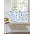 thumbnail image 4 of Blue Flower 2 Panel Kitchen Curtains for Small Windows, Watercolor Floral Botanical Line Drawing Print Bathroom Tier Curtain, Short Window Treatment for Bedroom/Living Room 55"x24", 4 of 6