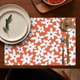 thumbnail image 4 of Orange Daisy Flower White Petals Pattern Summer Placemats Table Placemats Set Of 6-Linen Kitchen Washable Placemats Table Mats 11.8"x17.7" Non-Slip Heat Resistant, 4 of 5