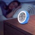 thumbnail image 4 of karymi New Round Touchs Screen Temperatures Hygrometer With Clock Alarm Clock Household Thermometers Electronic Temperature And Humidity Up to 45% off, 4 of 7