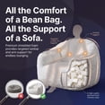 thumbnail image 3 of Homall Bean Bag Chair, Oversized Bean Bag Couch with Shredded Sponge Filler, Pumpkin Shaped Large Floor Sofa for Gaming, Reading, Relaxing in Living Room and Bedroom (Beige), 3 of 7