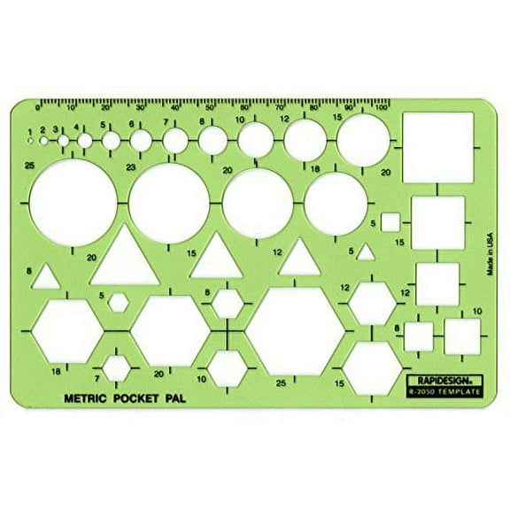 Rapidesign Metric Pocket Pal Template, 1 Each (R2050)