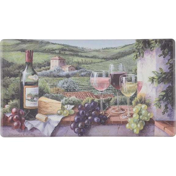 J&V TEXTILES Kitchen Runner Rugs Anti-Fatigue mats,Non Slip Waterproof Ergonomic Comfort Mat for Kitchen, Floor Home, Office, Sink, Laundry Tasting Time, 20" x 36"