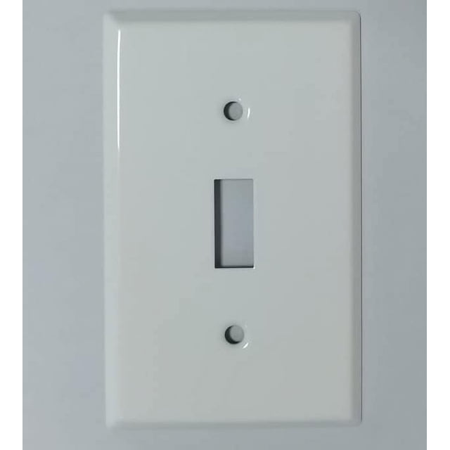 PinesC Standard Metallic Wallplate with One Toggle, Single Gang, White Smooth 25pcs White