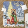 thumbnail image 4 of Merry Christmas Chinese Shar-Pei Snowy Winter with Gifts Tree Decorations Cozy Sherpa Blanket Dog Lover Warm Soft Throw Blanket - 12020, 4 of 5