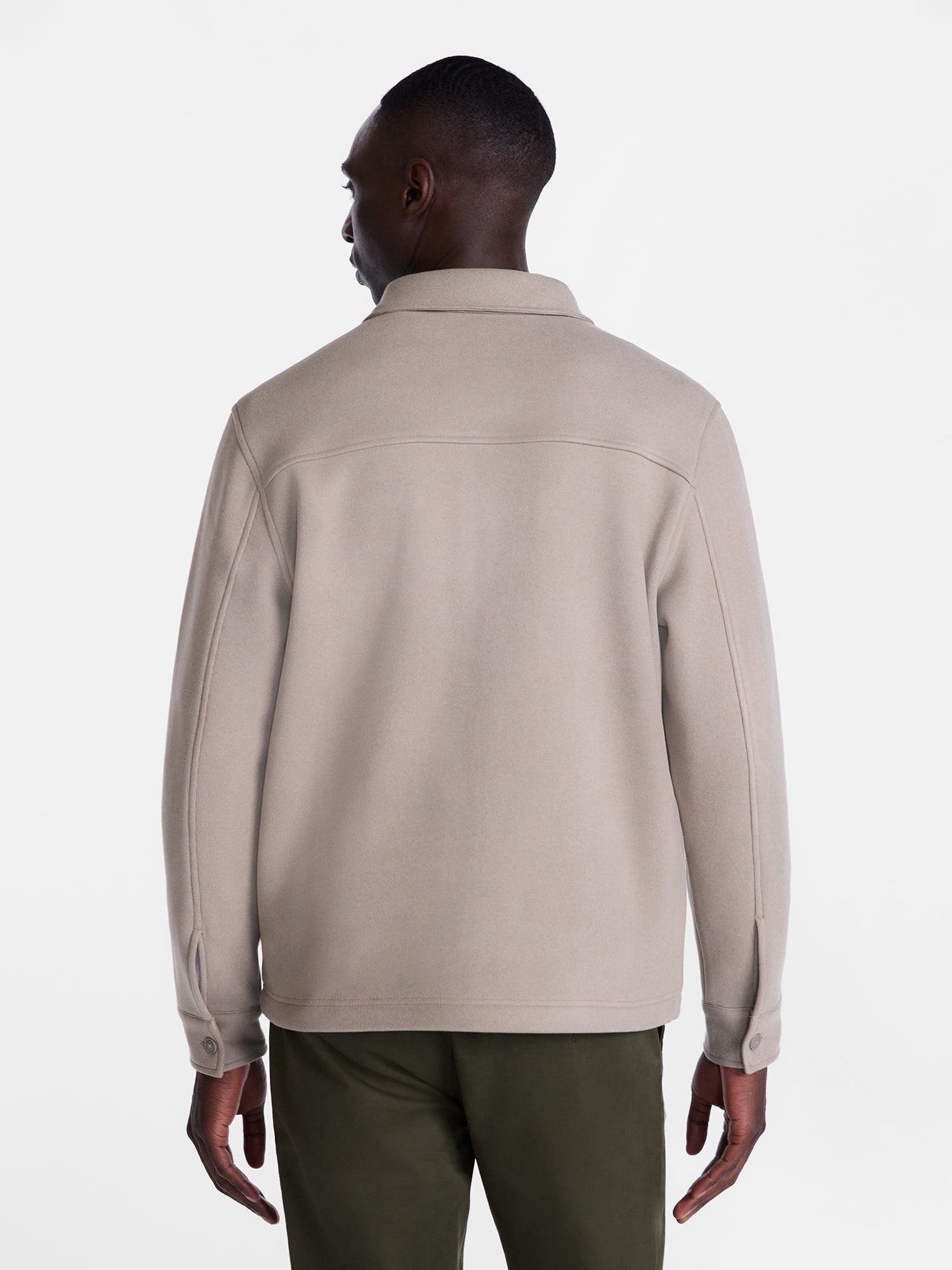 George Men's and Big Men's Fleece Knit Shirt Jacket with Long Sleeves, Sizes S-3XL