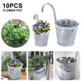 thumbnail image 1 of Muyoka Maceta Macetas colgantes Macetas de metal Cubo de hierro Maceta Maceta Cubo de metal Titular de flores con gancho Decoración interior al aire libre para barandilla Valla Balcón Jardín Muyoka Hogar, 1 of 7