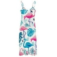 thumbnail image 5 of Flamingo Pattern Sleeveless Dress Woman Fashion Long Dresses Women's Summer Suit Dress Summer 2025 Women, 5 of 7