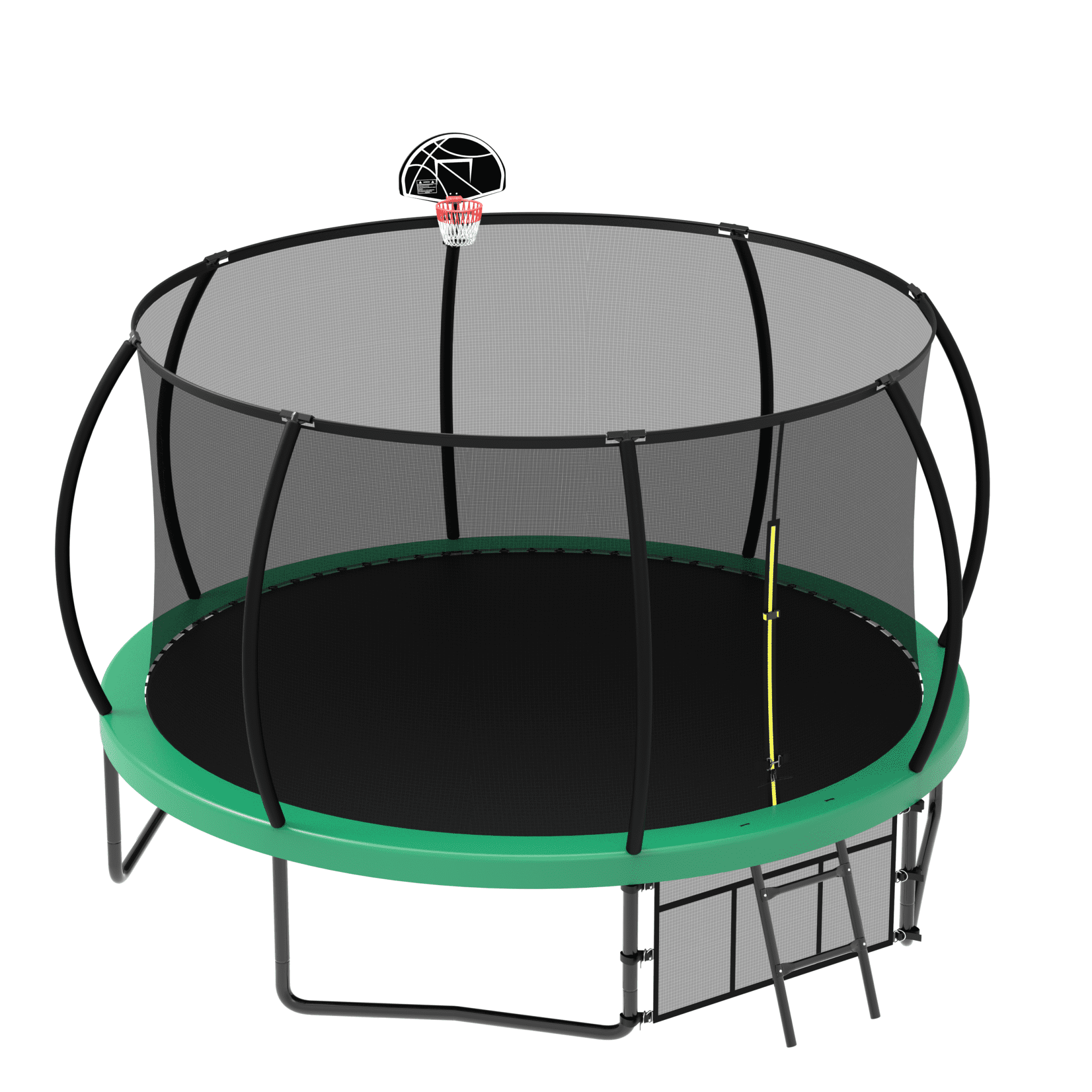 12FT Trampoline for Kids,Outdoor Recreational Trampolines with Safety Enclosure Net & Ladder,Green