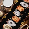 thumbnail image 2 of Burlap Table Runner 70 Inches Long,Thanksgiving Pumpkin Fall Maple Leaves Non-Slip Kitchen Table Runners for Dining Room Everyday Use Party Table Decorations Watercolor Sunflower on Black, 2 of 9