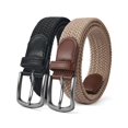 thumbnail image 1 of Cinturón para hombre PlusZis, cinturón elástico, cinturón casual de tejido trenzado 1 3/8" con caja de regalo, 1 of 7