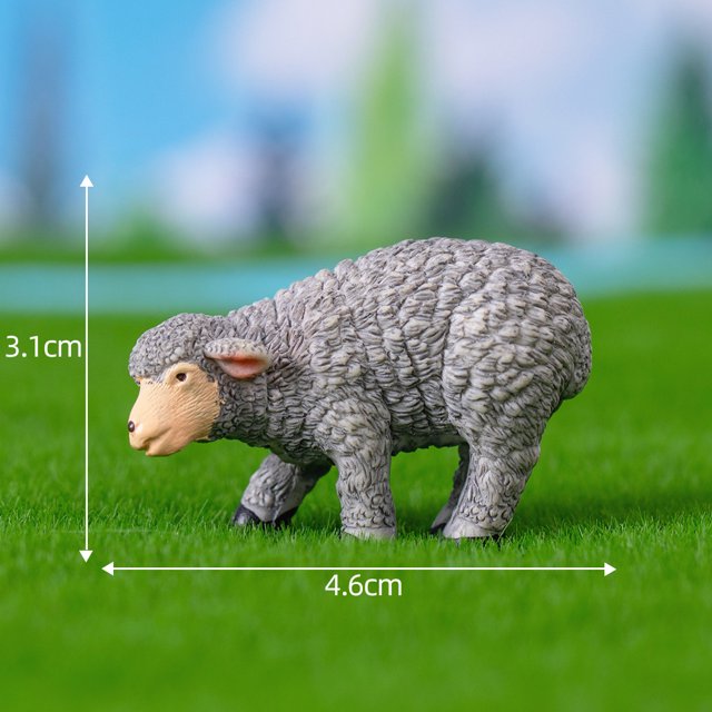 Figuras en miniatura de ovejas y cabras simuladas, adornos de micropaisajes para granjas hortícolas, accesorios de escritorio para decoración del hogar