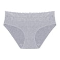 thumbnail image 5 of Gibobby Pantaleta Corte Frances de Algodón Ropa interior sexy de cintura para mujer, bragas de color sólido, ropa interior de encaje(Gris,M), 5 of 5