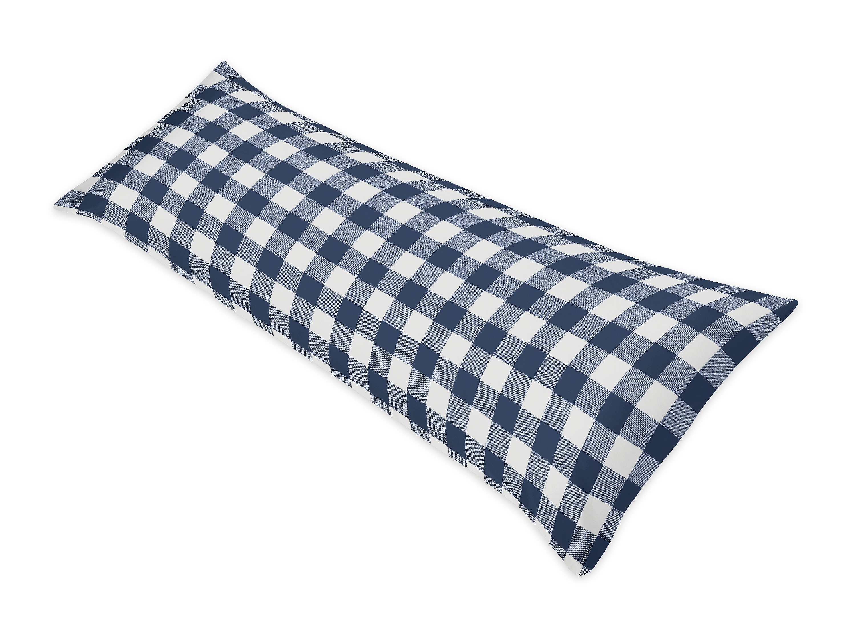 Buffalo Check Navy Blue and White Full Length Body Pillow Cover