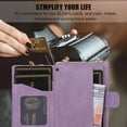 thumbnail image 3 of Allytechgroup Phone Case Bag for Galaxy Z Flip 7 FE/ Flip 6, PU Leather Cards Holder Magnetic Closure Shockproof Back Cover Crossbody Lanyard Wallet Case for Samsung Galaxy Z Flip 6/ 7 FE,Purple, 3 of 7