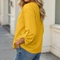 thumbnail image 3 of Cilsoka Womens 3/4 Sleeve Tops and Blouses Dressy Casual Crewneck Shirt for Business Work Summer Trendy Vacation Tshirt, 3 of 4