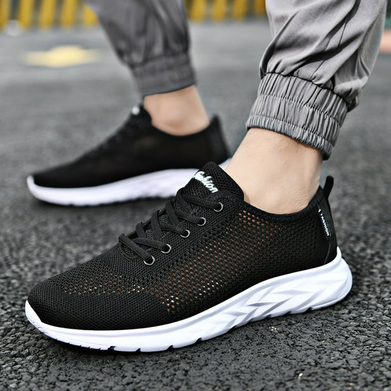 PEASKJP Mens Shoes 2023 Men's Breathable Non Slip Soft Bottom Sneaker Men  Fashion Sneakers Black 11